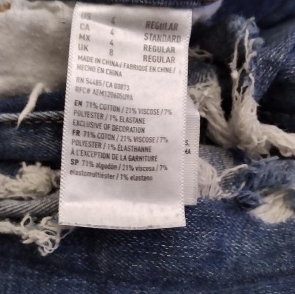 American Eagle 🦅 Next Level Stretch Crop Jegging Distressed Size 4 - Picture 4 of 5